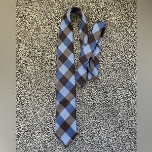 Peter Millar Blue Plaid Knit Wool Tie (J)
